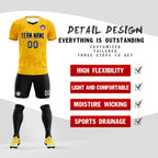 Custom Gold Classic Graffiti Pattern Sportswear Soccer Tops/Sets Jersey