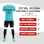 Custom Sky Blue Classic Graffiti Pattern Sportswear Soccer Tops/Sets Jersey