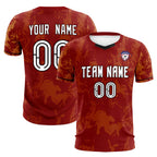 Custom Crimson Classic Graffiti Pattern Sportswear Soccer Tops/Sets Jersey