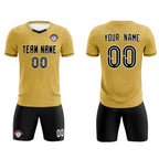 Custom Old Gold Classic Graffiti Pattern Sportswear Soccer Tops/Sets Jersey