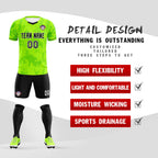 Custom Kelly Green Classic Graffiti Pattern Sportswear Soccer Tops/Sets Jersey