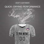 Custom Gray Classic Graffiti Pattern Sportswear Soccer Tops/Sets Jersey