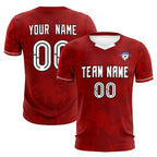 Custom Crimson Classic Graffiti Pattern Sportswear Soccer Tops/Sets Jersey
