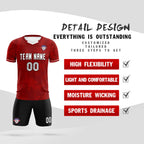 Custom Crimson Classic Graffiti Pattern Sportswear Soccer Tops/Sets Jersey