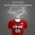 Custom Crimson Classic Graffiti Pattern Sportswear Soccer Tops/Sets Jersey