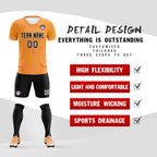 Custom Texas Orange Classic Graffiti Pattern Sportswear Soccer Tops/Sets Jersey