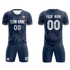 Custom Navy Classic Graffiti Pattern Sportswear Soccer Tops/Sets Jersey