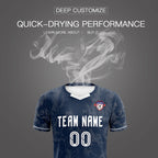 Custom Navy Classic Graffiti Pattern Sportswear Soccer Tops/Sets Jersey