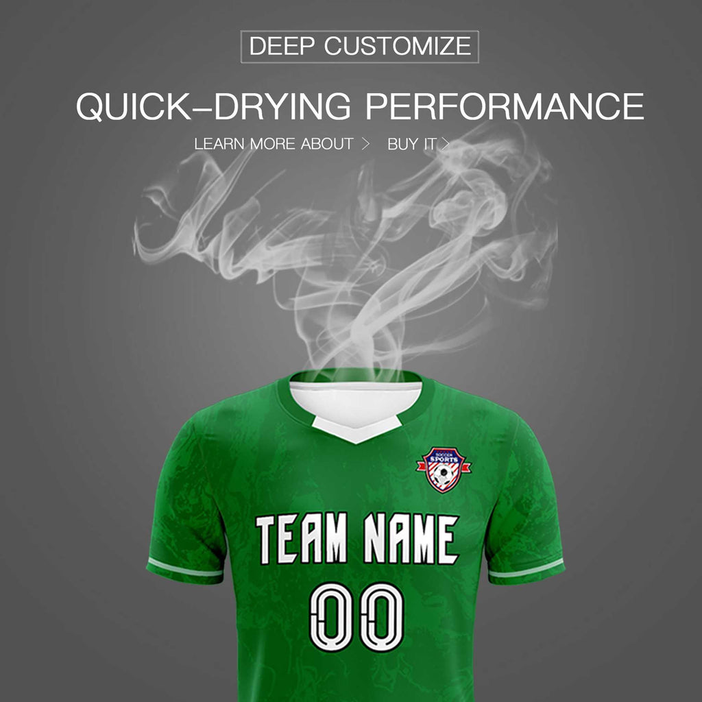 Custom Kelly Green Classic Graffiti Pattern Sportswear Soccer Tops/Sets Jersey