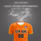 Custom Orange Classic Graffiti Pattern Sportswear Soccer Tops/Sets Jersey
