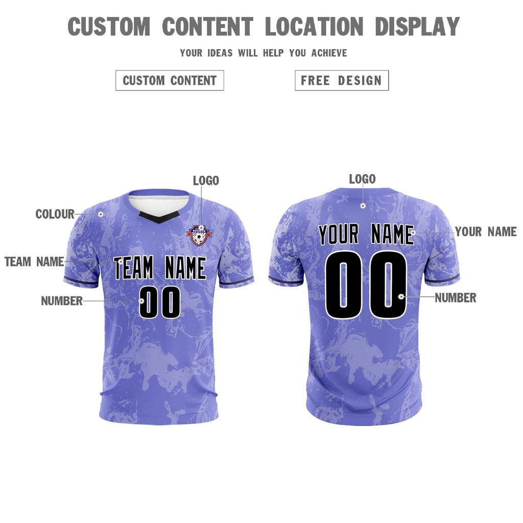 Custom Purple Classic Graffiti Pattern Sportswear Soccer Tops/Sets Jersey