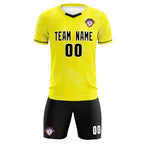Custom Yellow Classic Graffiti Pattern Sportswear Soccer Tops/Sets Jersey