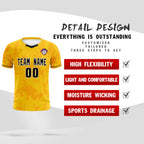 Custom Gold Classic Graffiti Pattern Sportswear Soccer Tops/Sets Jersey