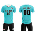 Custom Sky Blue Classic Graffiti Pattern Sportswear Soccer Tops/Sets Jersey