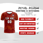 Custom Crimson Classic Graffiti Pattern Sportswear Soccer Tops/Sets Jersey