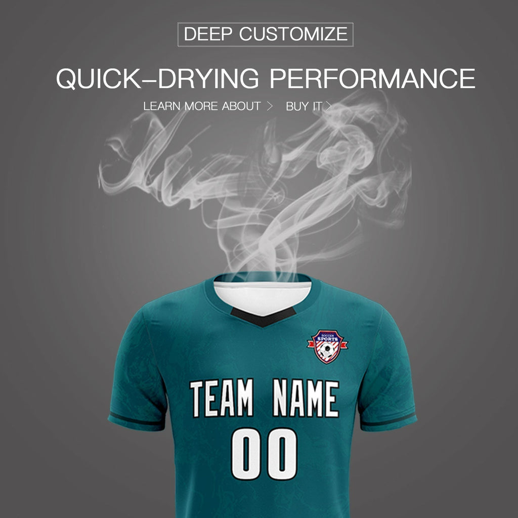 Custom Midnight Green Classic Graffiti Pattern Sportswear Soccer Tops/Sets Jersey