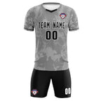 Custom Gray Classic Graffiti Pattern Sportswear Soccer Tops/Sets Jersey