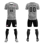 Custom Gray Classic Graffiti Pattern Sportswear Soccer Tops/Sets Jersey