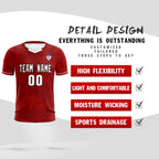 Custom Crimson Classic Graffiti Pattern Sportswear Soccer Tops/Sets Jersey