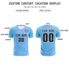Custom Light Blue Classic Graffiti Pattern Sportswear Soccer Tops/Sets Jersey