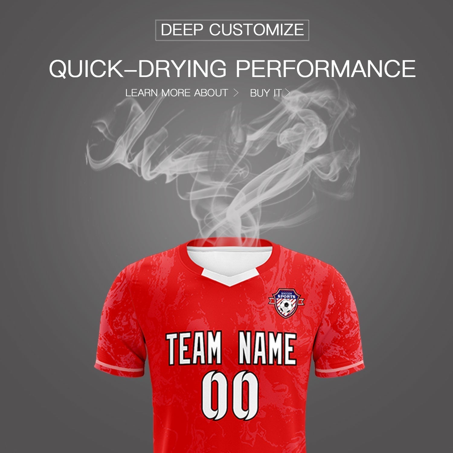 Custom Red Classic Graffiti Pattern Sportswear Soccer Tops/Sets Jersey