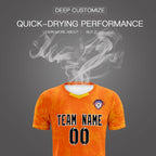 Custom Orange Classic Graffiti Pattern Sportswear Soccer Tops/Sets Jersey