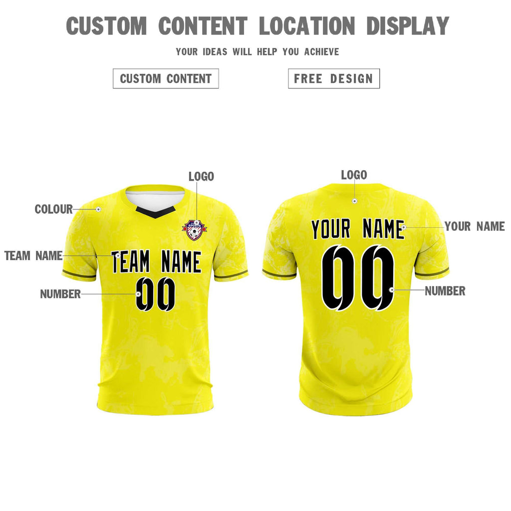 Custom Yellow Classic Graffiti Pattern Sportswear Soccer Tops/Sets Jersey