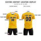 Custom Gold Classic Graffiti Pattern Sportswear Soccer Tops/Sets Jersey