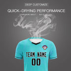 Custom Sky Blue Classic Graffiti Pattern Sportswear Soccer Tops/Sets Jersey