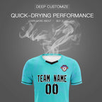 Custom Sky Blue Classic Graffiti Pattern Sportswear Soccer Tops/Sets Jersey