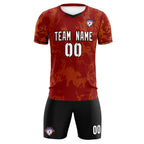 Custom Crimson Classic Graffiti Pattern Sportswear Soccer Tops/Sets Jersey