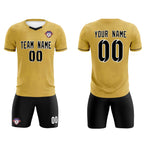 Custom Old Gold Classic Graffiti Pattern Sportswear Soccer Tops/Sets Jersey