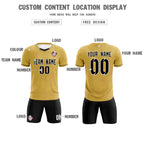 Custom Old Gold Classic Graffiti Pattern Sportswear Soccer Tops/Sets Jersey