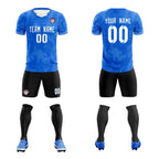 Custom Royal Classic Graffiti Pattern Sportswear Soccer Tops/Sets Jersey