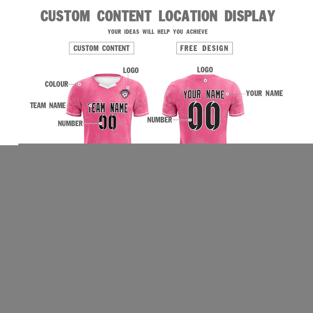 Custom Pink Classic Graffiti Pattern Sportswear Soccer Tops/Sets Jersey