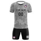 Custom Gray Classic Graffiti Pattern Sportswear Soccer Tops/Sets Jersey