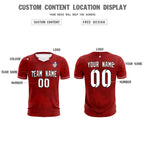 Custom Crimson Classic Graffiti Pattern Sportswear Soccer Tops/Sets Jersey