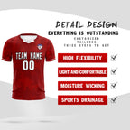 Custom Crimson Classic Graffiti Pattern Sportswear Soccer Tops/Sets Jersey