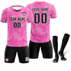 Custom Pink Classic Graffiti Pattern Sportswear Soccer Tops/Sets Jersey