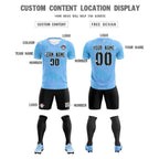 Custom Light Blue Classic Graffiti Pattern Sportswear Soccer Tops/Sets Jersey