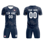 Custom Navy Classic Graffiti Pattern Sportswear Soccer Tops/Sets Jersey