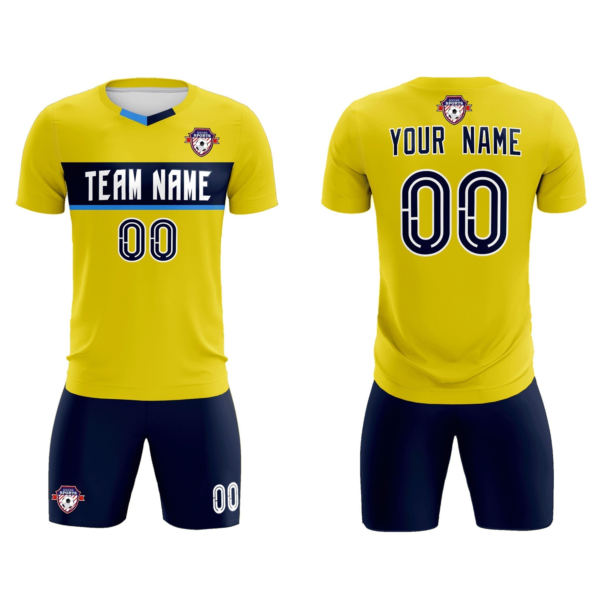 Custom Gold Classic Sports Sets Soccer Shirt Jersey