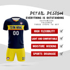 Custom Navy Classic Sports Sets Soccer Shirt Jersey