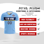 Custom Light Blue Classic Sports Sets Soccer Shirt Jersey