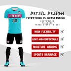 Custom Sky Blue Classic Sports Sets Soccer Shirt Jersey