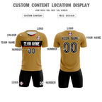 Custom Old Gold Classic Sports Sets Soccer Shirt Jersey