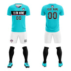 Custom Sky Blue Classic Sports Sets Soccer Shirt Jersey