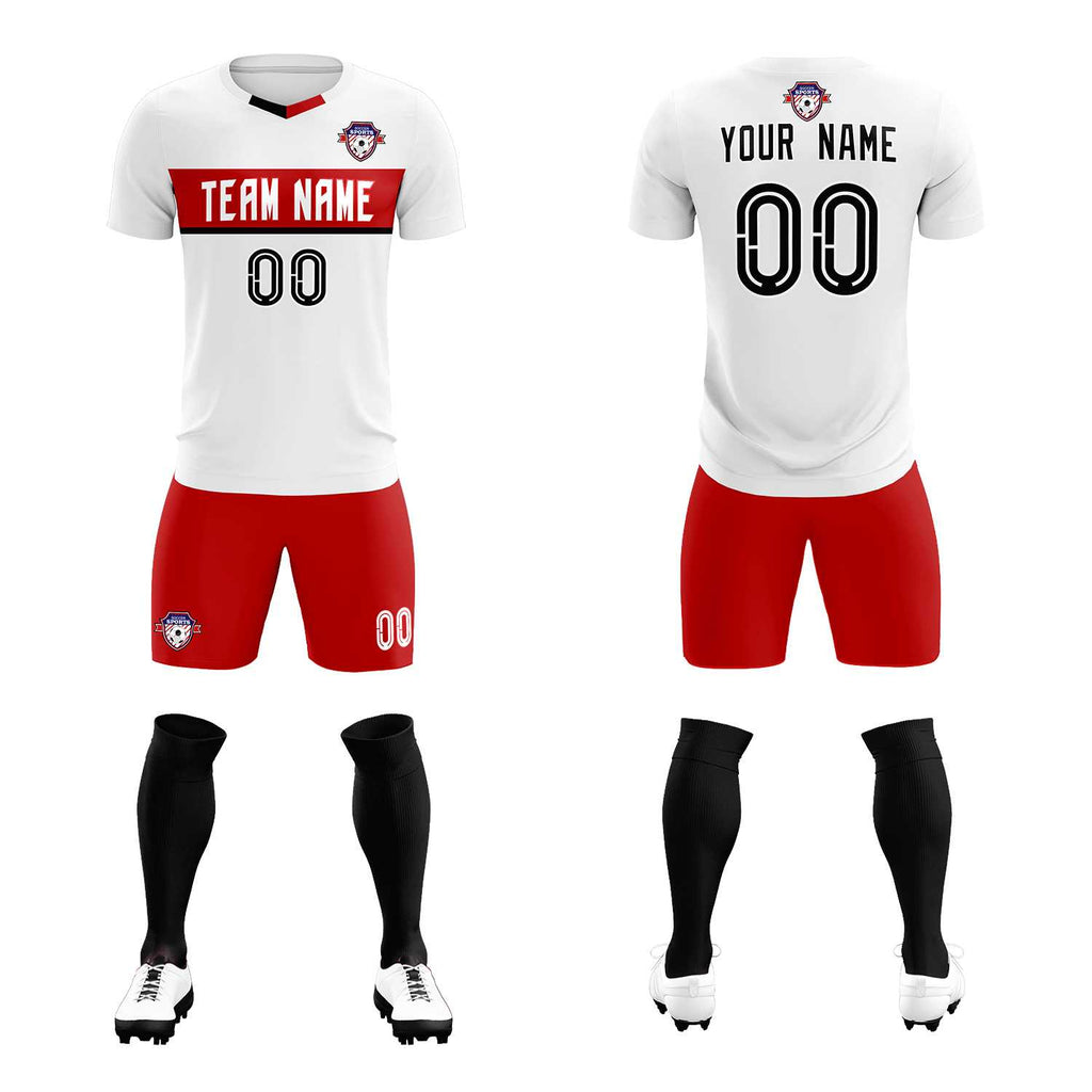 Custom White Classic Sports Sets Soccer Shirt Jersey