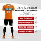 Custom Orange Classic Sports Sets Soccer Shirt Jersey