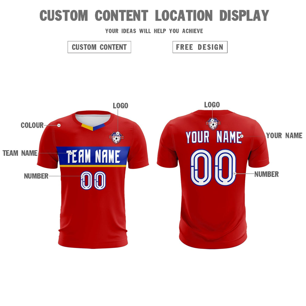 Custom Red Classic Sports Sets Soccer Shirt Jersey